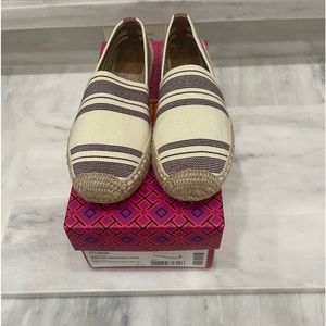 Tory Burch, striped elastic espadrille.